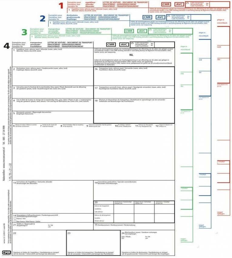 Sitpro CMR International Consignment Note Tipped – Code CMR001